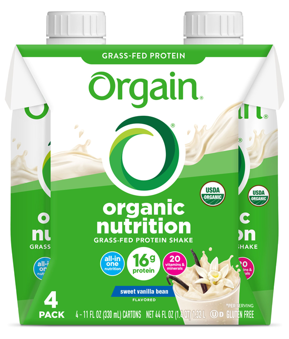 Organic Nutrition Shake Sweet Vanilla Bean 4 Pack